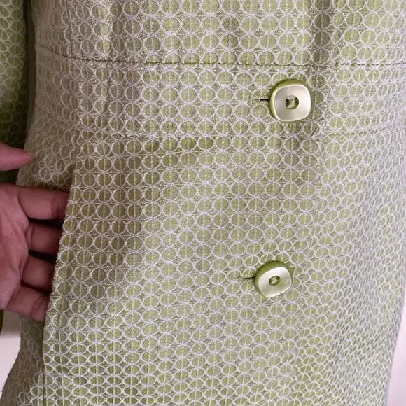 Bebe Women’s Size M White Apple Green Casual Career Lightweight Long Jacket