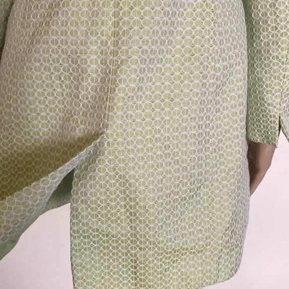 Bebe Women’s Size M White Apple Green Casual Career Lightweight Long Jacket