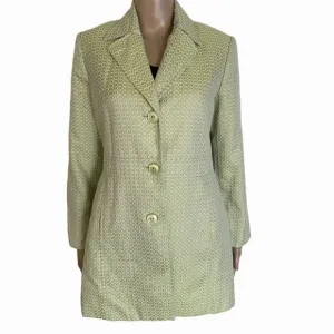 Bebe Women’s Size M White Apple Green Casual Career Lightweight Long Jacket