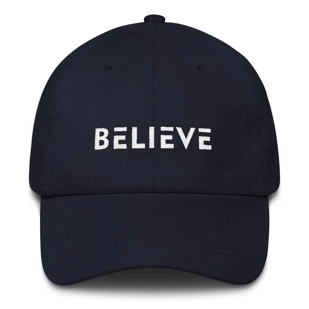 Believe Adjustable Cotton Baseball Cap (Dad Hat)