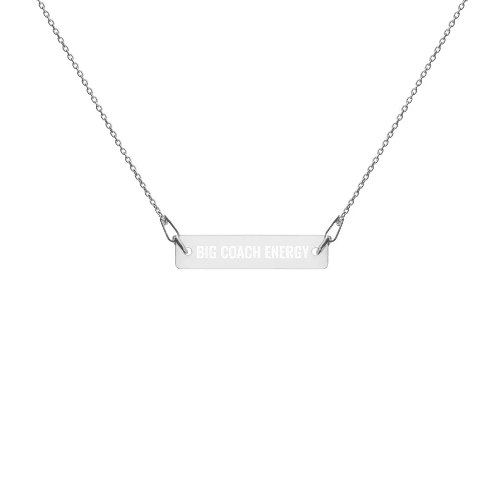 Big Coach Energy Engraved Bar Necklace