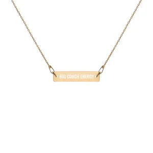 Big Coach Energy Engraved Bar Necklace