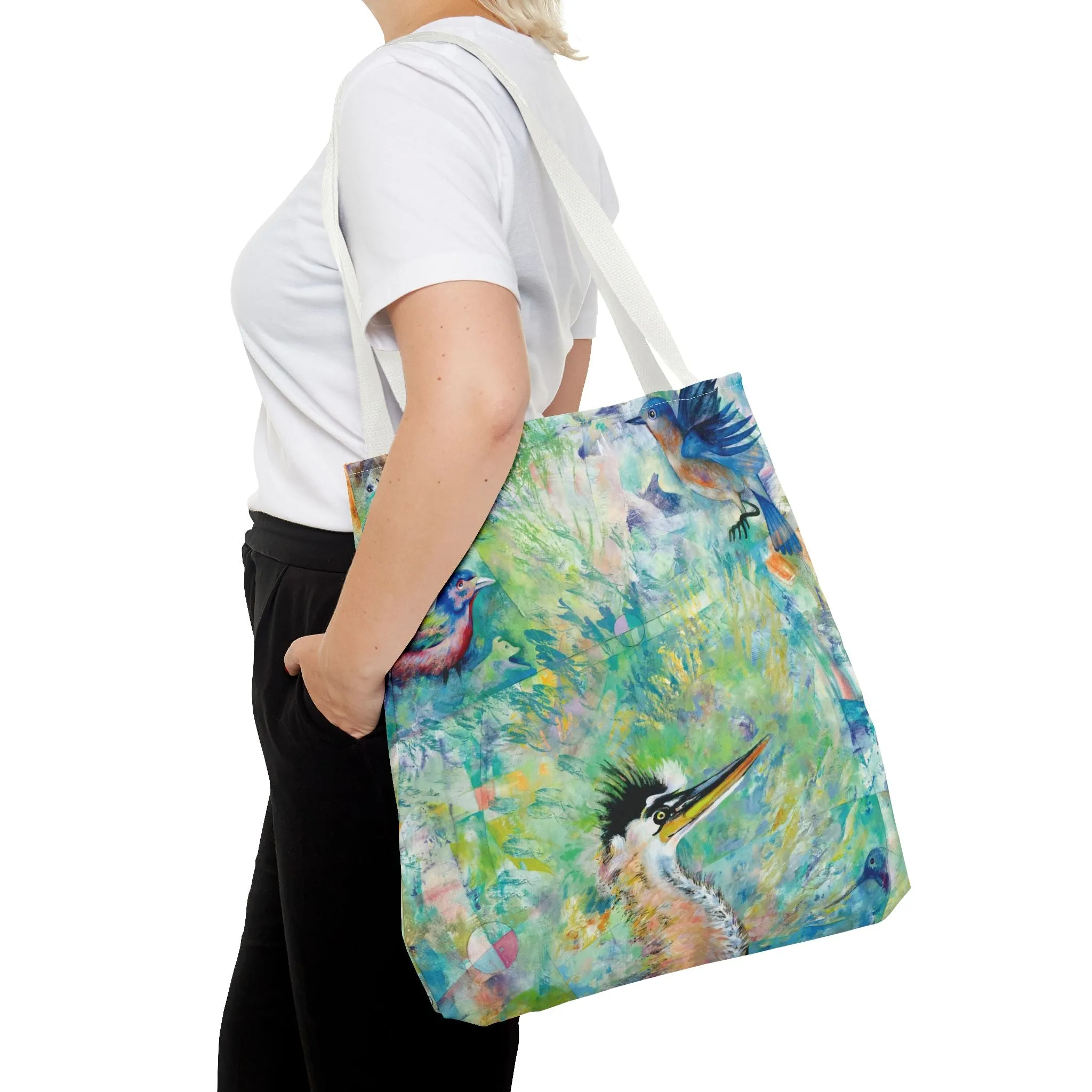 Bird Art Tote Bag Canvas Shopping Bag - Messengers in The Sky - Leslie Karpinski