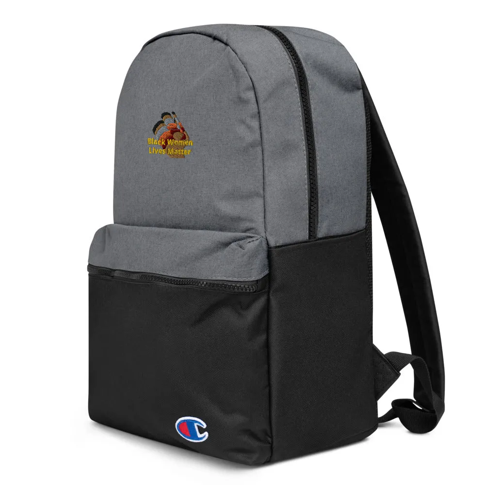 Black Women Lives Matter Embroidered Champion Backpack
