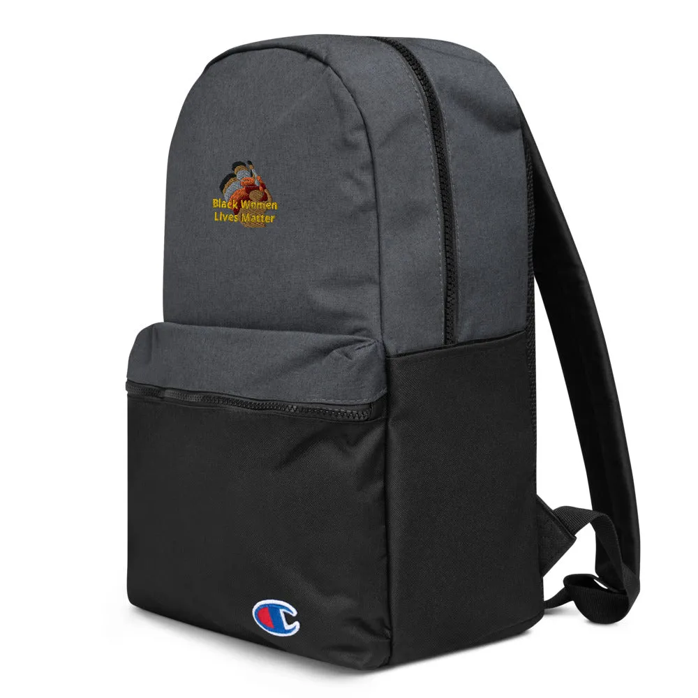 Black Women Lives Matter Embroidered Champion Backpack