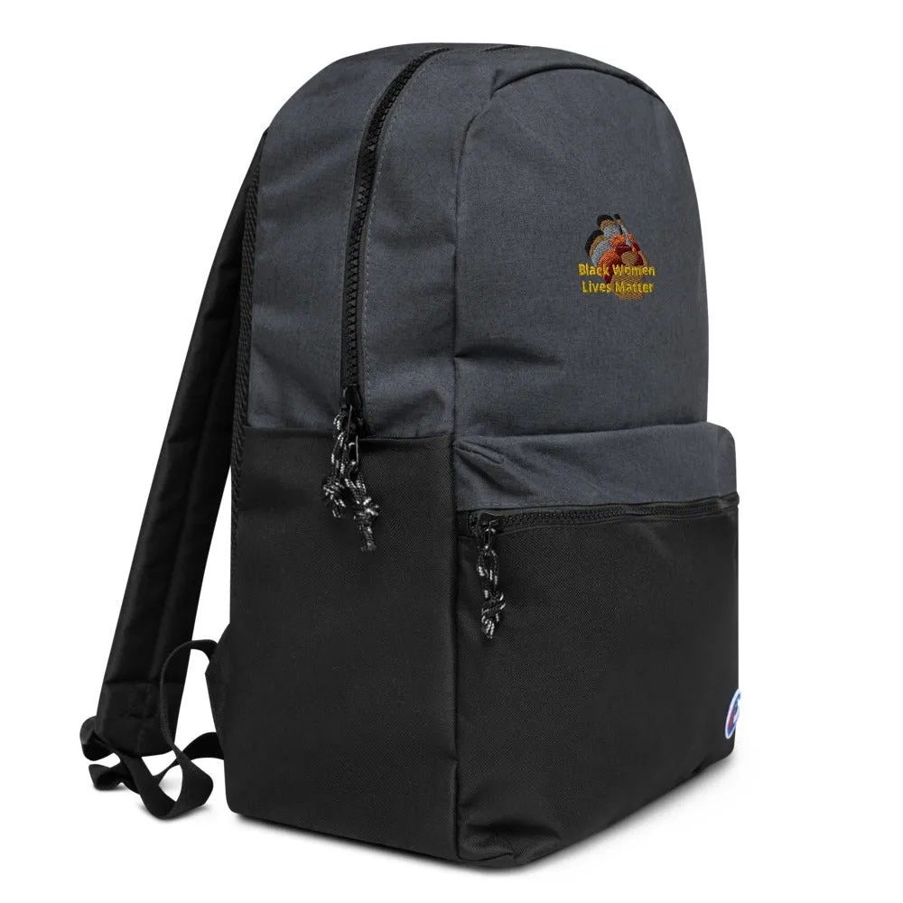 Black Women Lives Matter Embroidered Champion Backpack