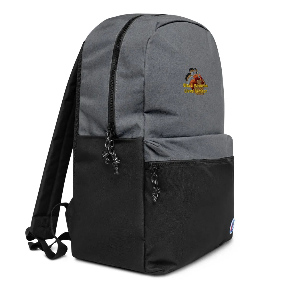 Black Women Lives Matter Embroidered Champion Backpack