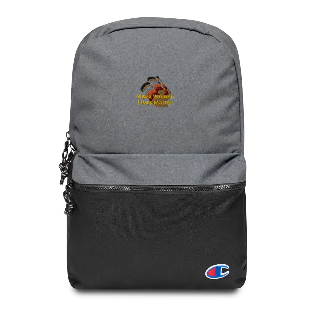 Black Women Lives Matter Embroidered Champion Backpack