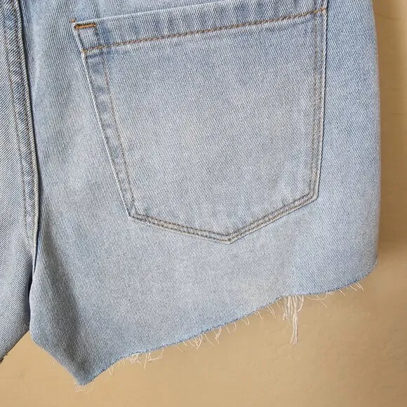 Blank NYC The Barrow Vintage High Rise Distressed Denim Jean Shorts