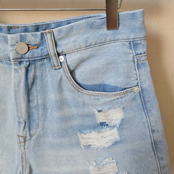 Blank NYC The Barrow Vintage High Rise Distressed Denim Jean Shorts