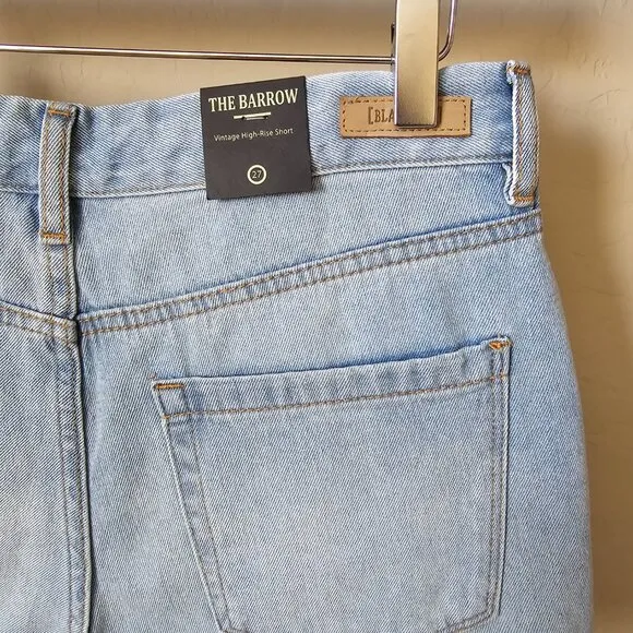 Blank NYC The Barrow Vintage High Rise Distressed Denim Jean Shorts