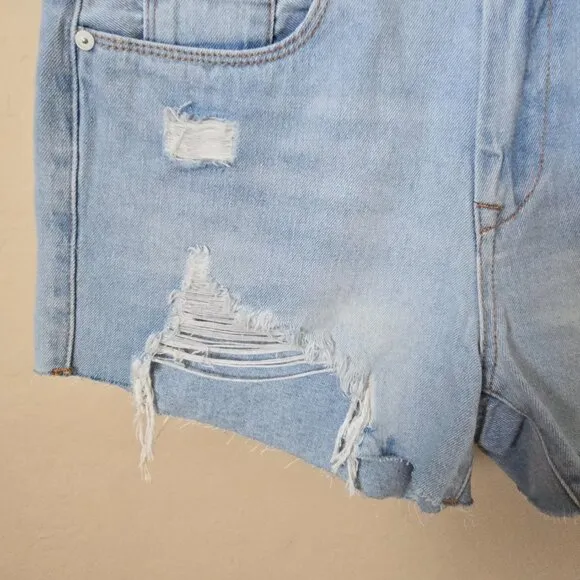 Blank NYC The Barrow Vintage High Rise Distressed Denim Jean Shorts