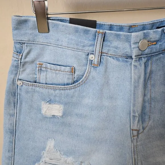Blank NYC The Barrow Vintage High Rise Distressed Denim Jean Shorts