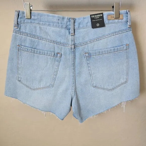 Blank NYC The Barrow Vintage High Rise Distressed Denim Jean Shorts
