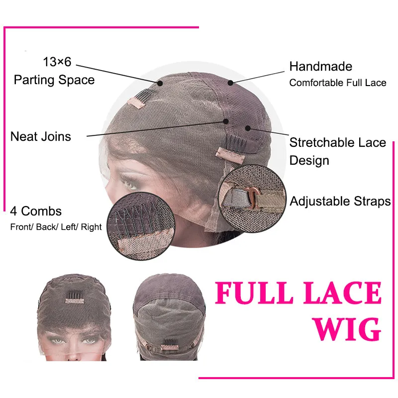 Body Wave Full Lace Wig Pre-Plucked Virgin Hair Wig