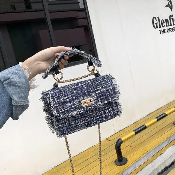 Boho Rug Sling Leather Multicolored Handbag