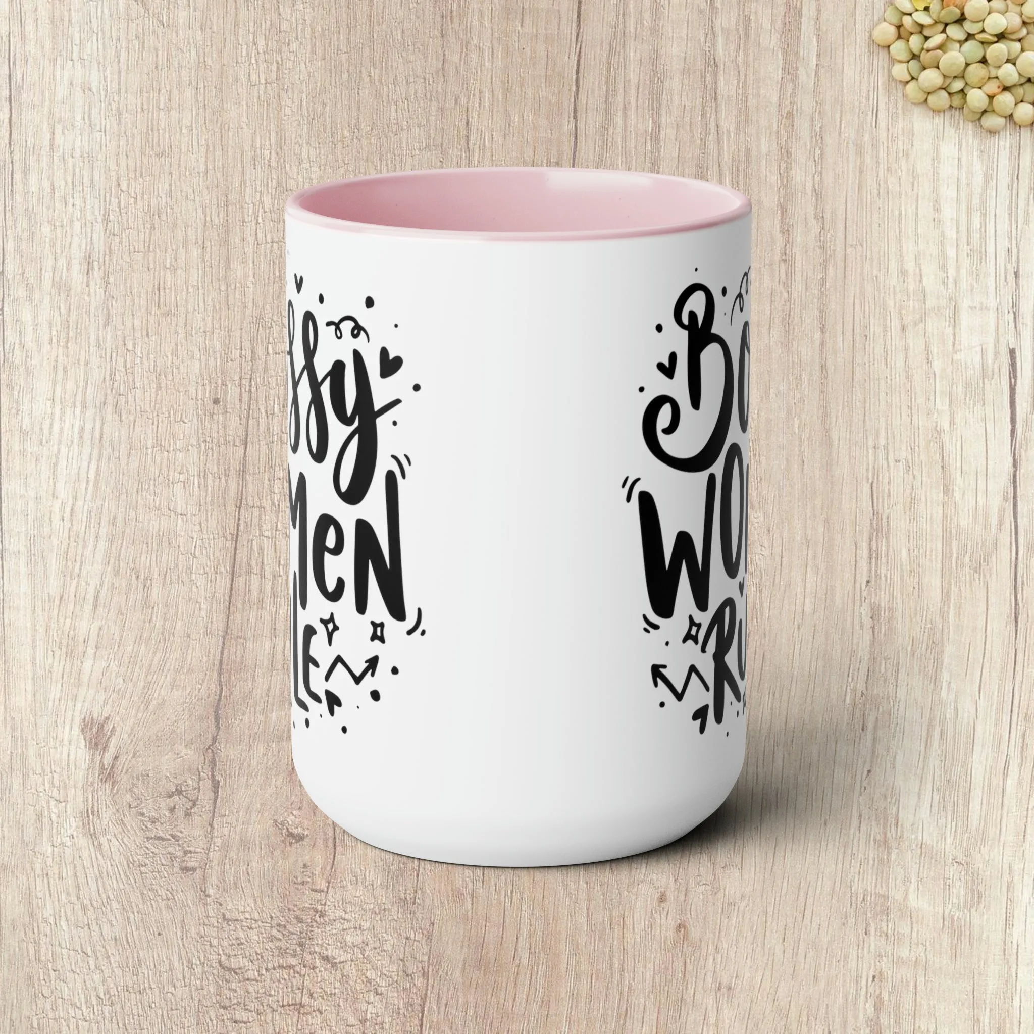 BOSSY WOMEN RULE  - Two-Tone Coffee Mug - 15oz - 5 Color Options