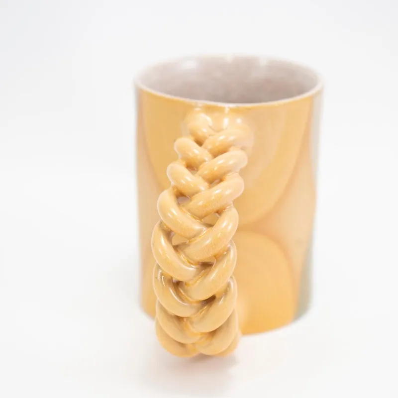 Braided Mug with Tan Handle