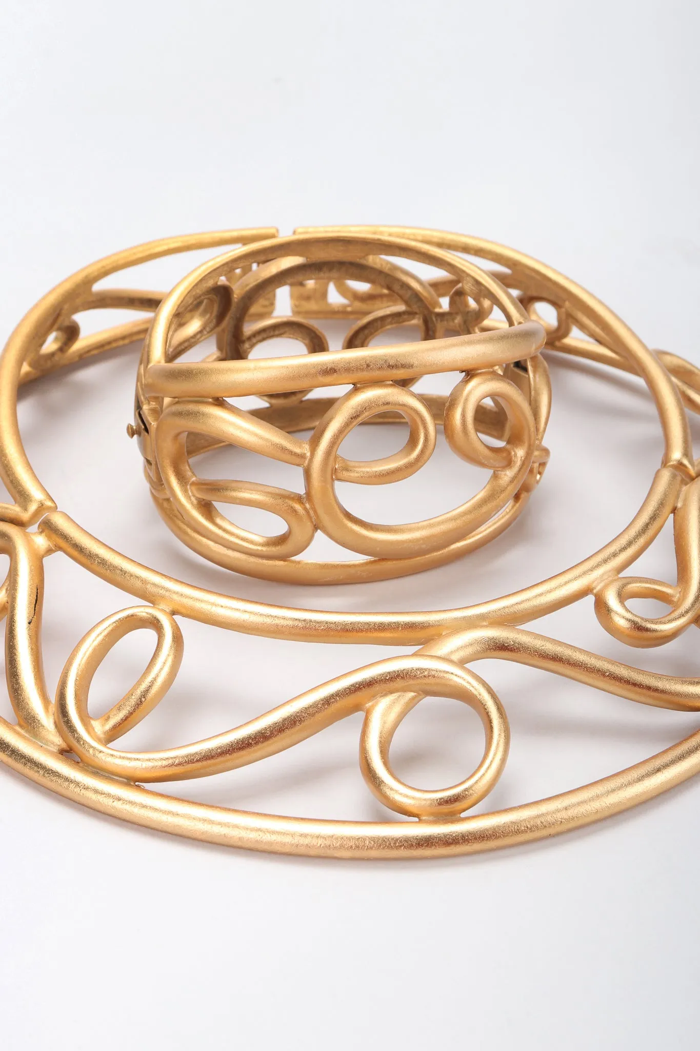 Brushed Swirl Cage Bracelet