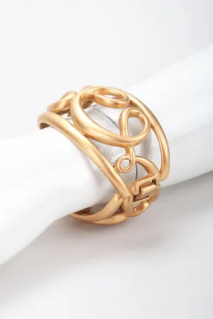 Brushed Swirl Cage Bracelet
