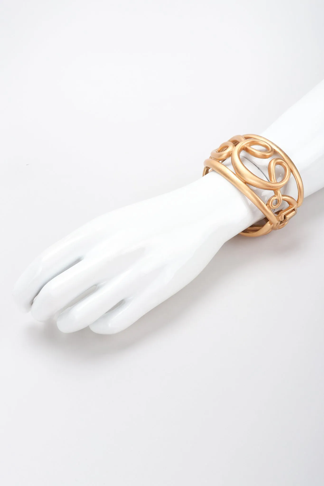 Brushed Swirl Cage Bracelet