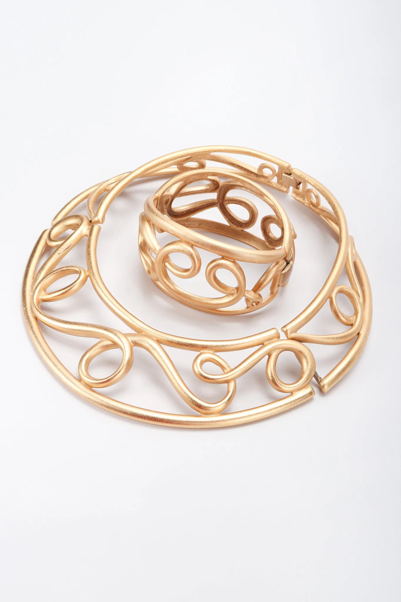 Brushed Swirl Cage Bracelet