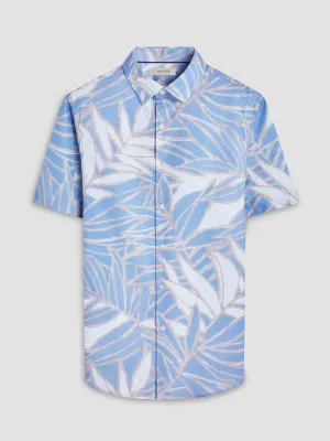 Bugatchi Orson Woven Short Sleeve Shirt - Air Blue
