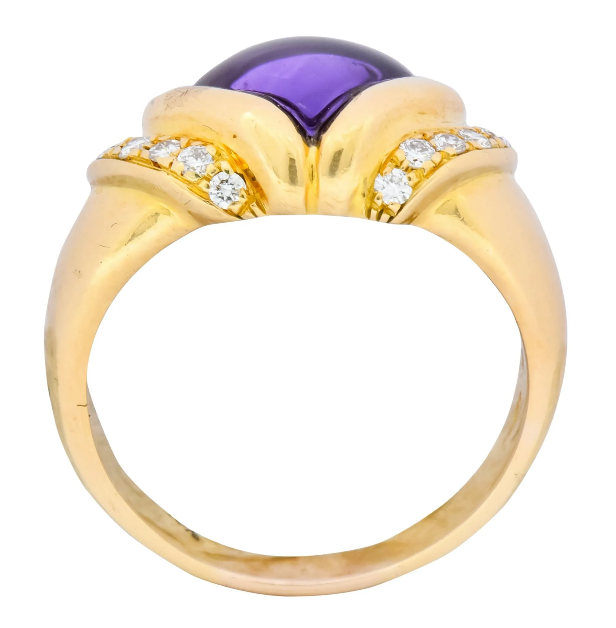Bulgari Amethyst Diamond 18 Karat Gold Ring