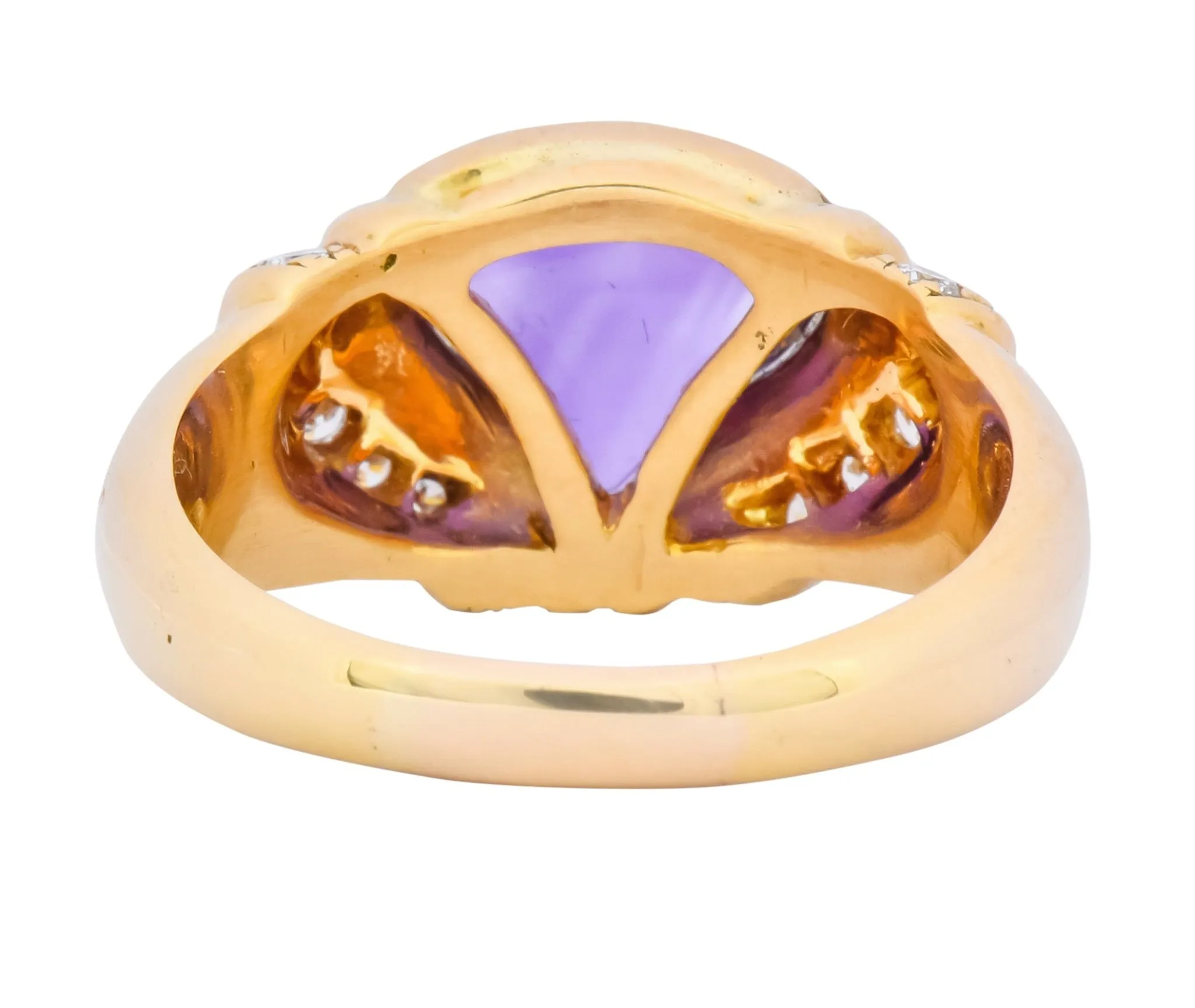 Bulgari Amethyst Diamond 18 Karat Gold Ring