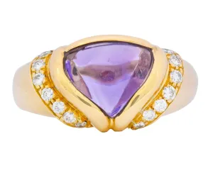 Bulgari Amethyst Diamond 18 Karat Gold Ring