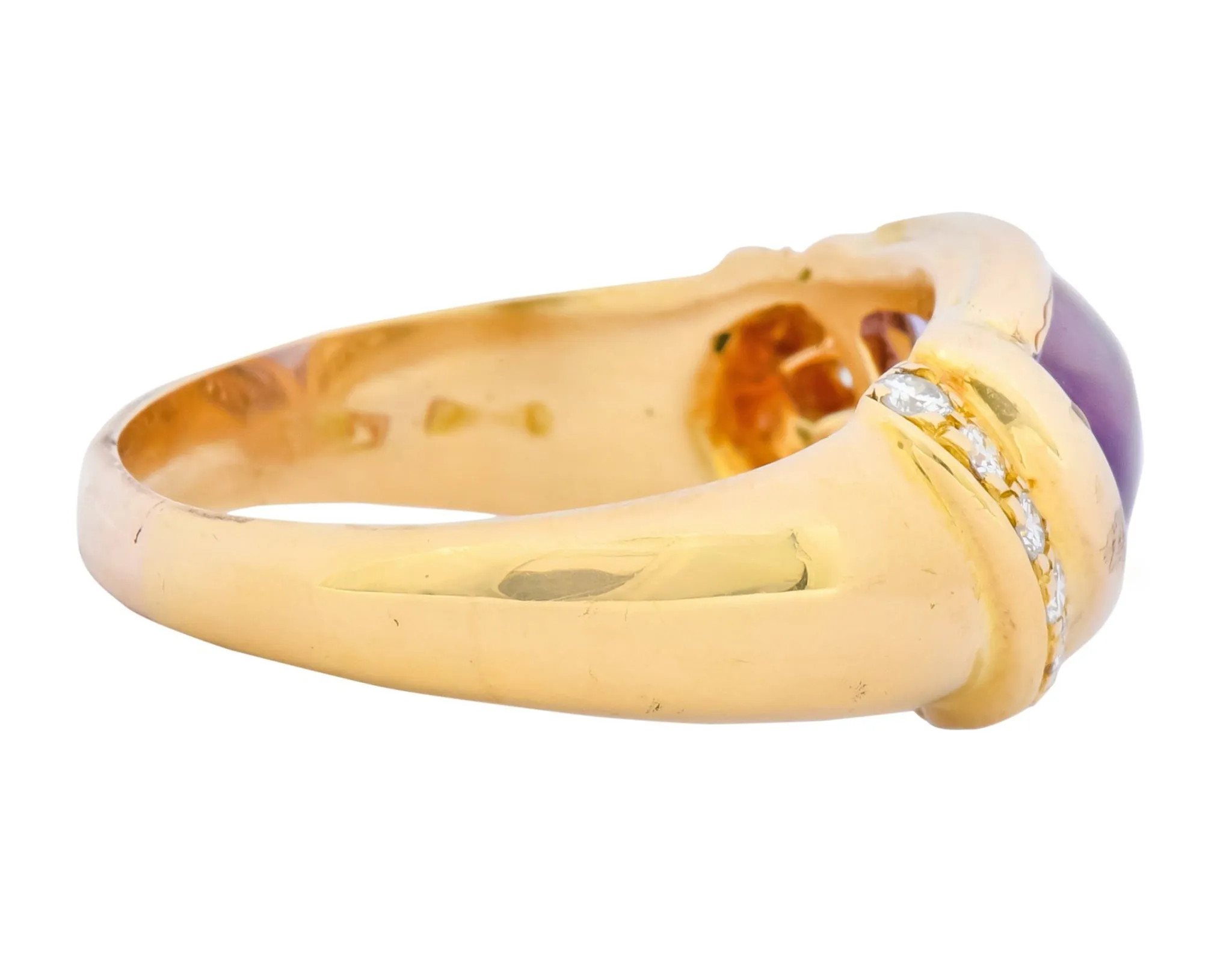 Bulgari Amethyst Diamond 18 Karat Gold Ring