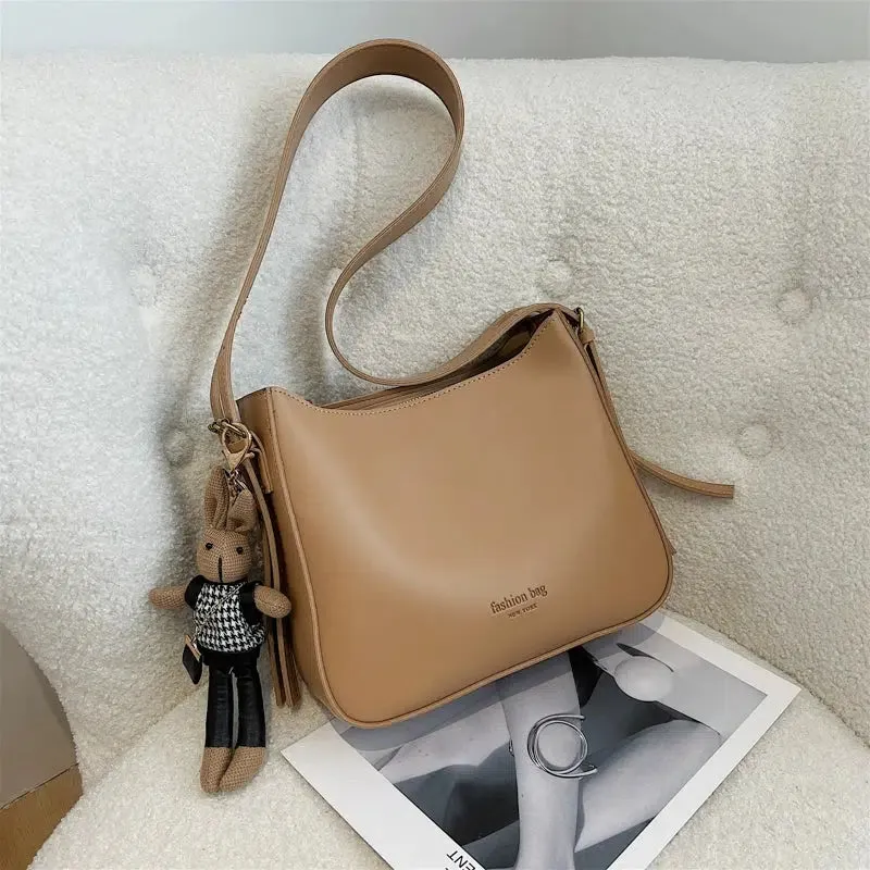 Bunny Charm Leather Shoulder Bag