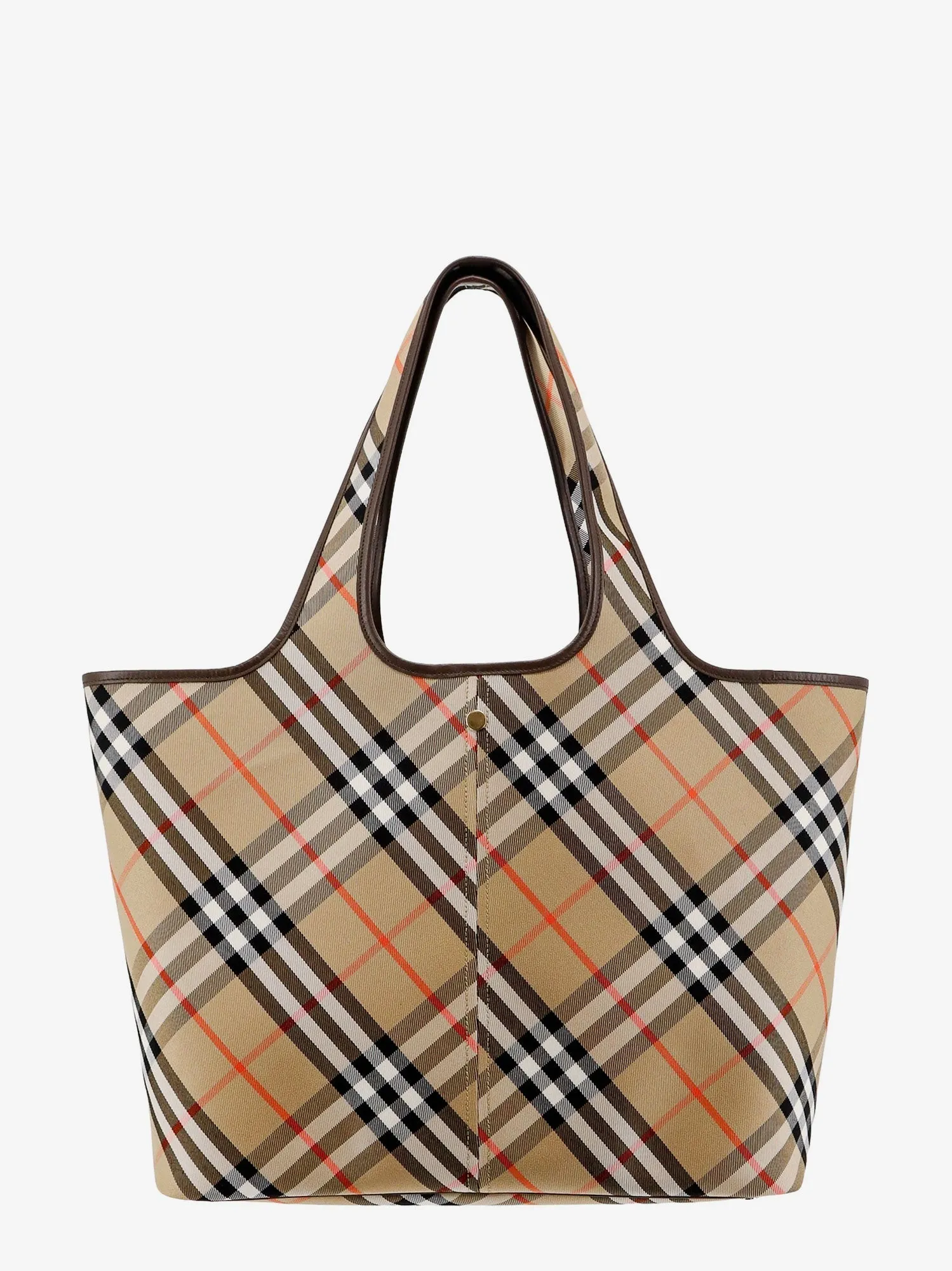 Burberry Canvas Shoulder Bag With Check Motif