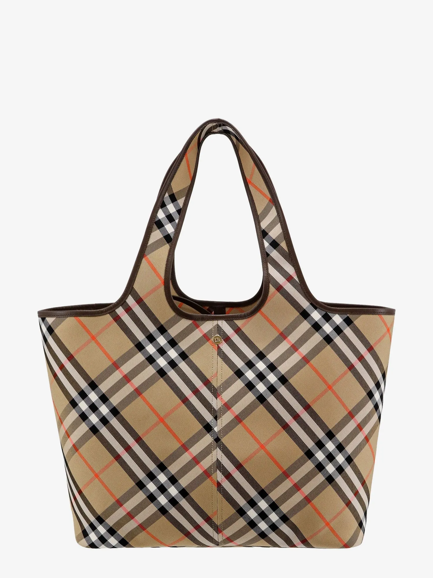Burberry Canvas Shoulder Bag With Check Motif