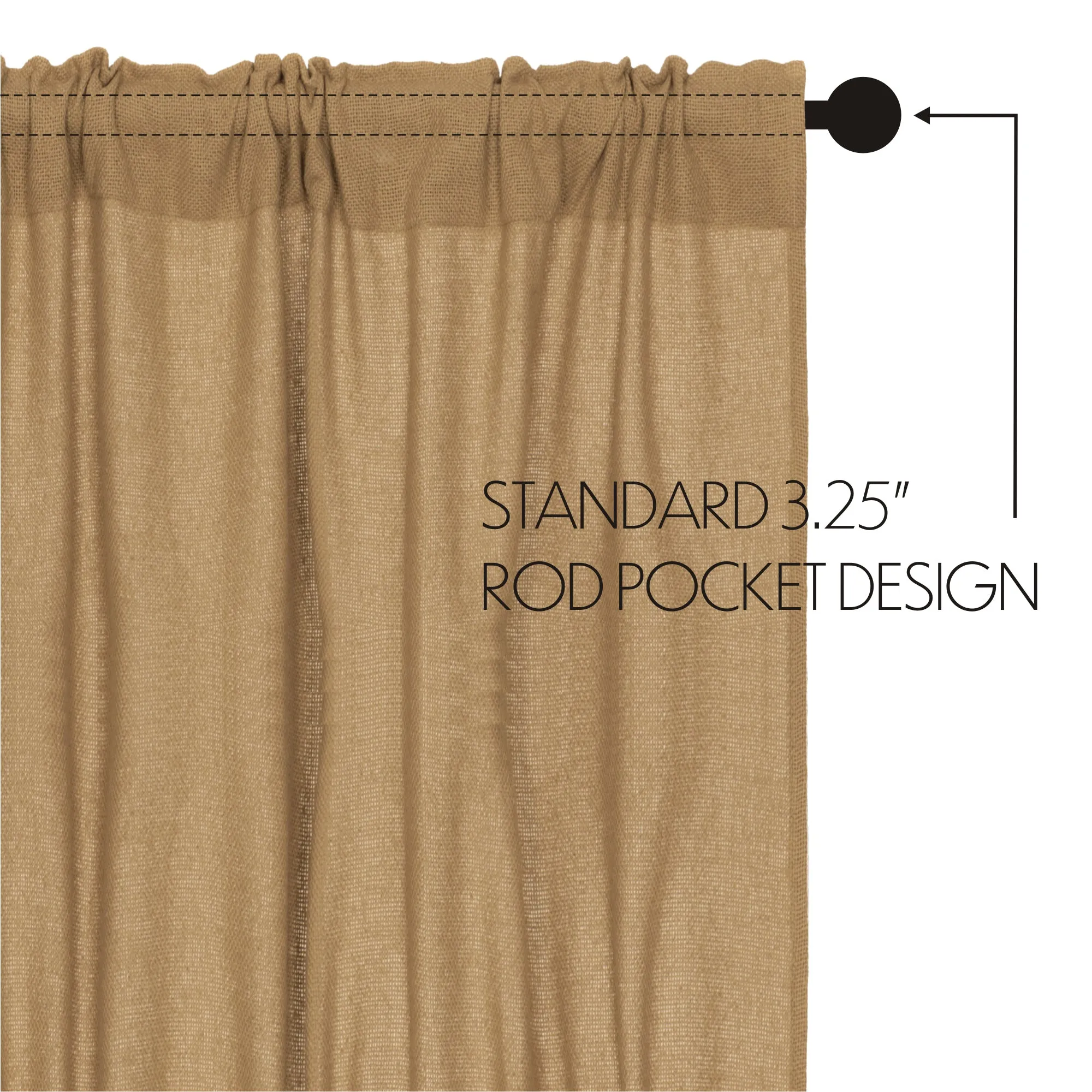 Burlap Natural Panel Curtains - 84"L