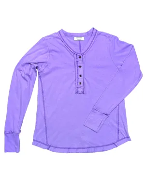 Button Closure Long Sleeve-Lavender