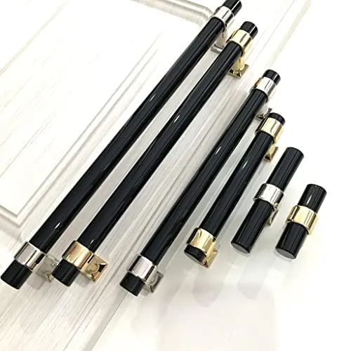 CALANDIS Acrylic Door Cabinet Handle Pull Knob Set 50mm-256mm Gold-228mm