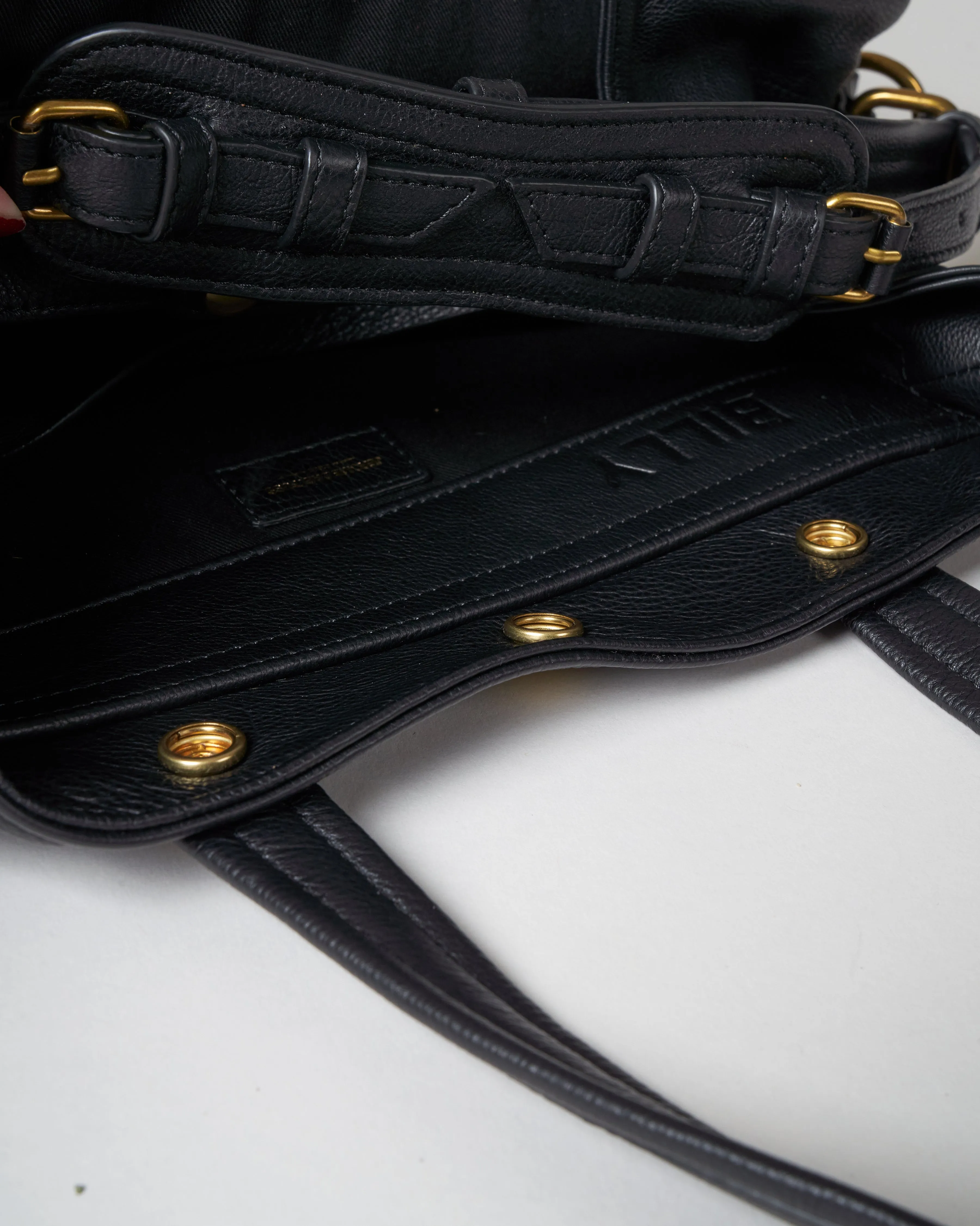 calf skin billy m - noir brass