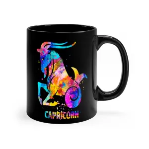 Capricorn Zodiac Sign Black Mug 11oz