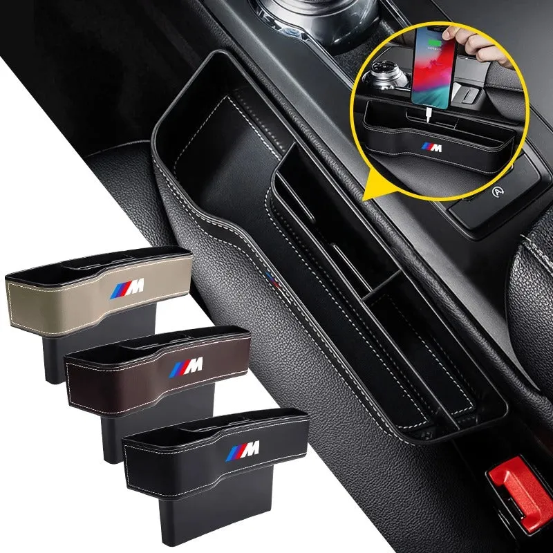 Car Leather Cup Holder Seat Organizer - Multifunctional Storage Box for Car