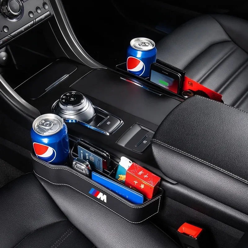 Car Leather Cup Holder Seat Organizer - Multifunctional Storage Box for Car
