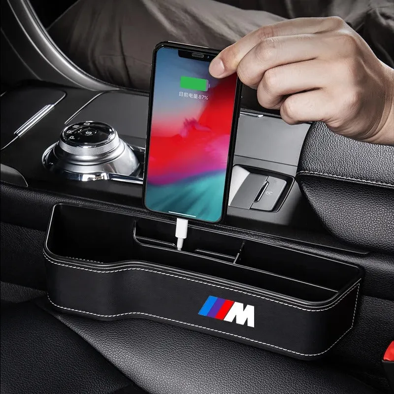 Car Leather Cup Holder Seat Organizer - Multifunctional Storage Box for Car