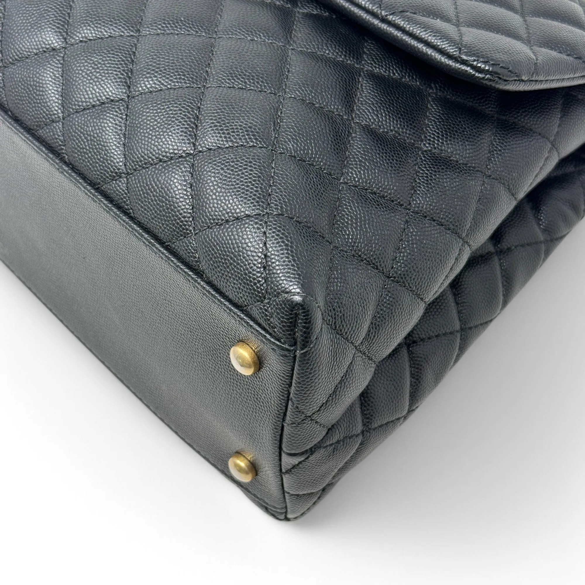 Chanel Black Large Coco Lizard Handle