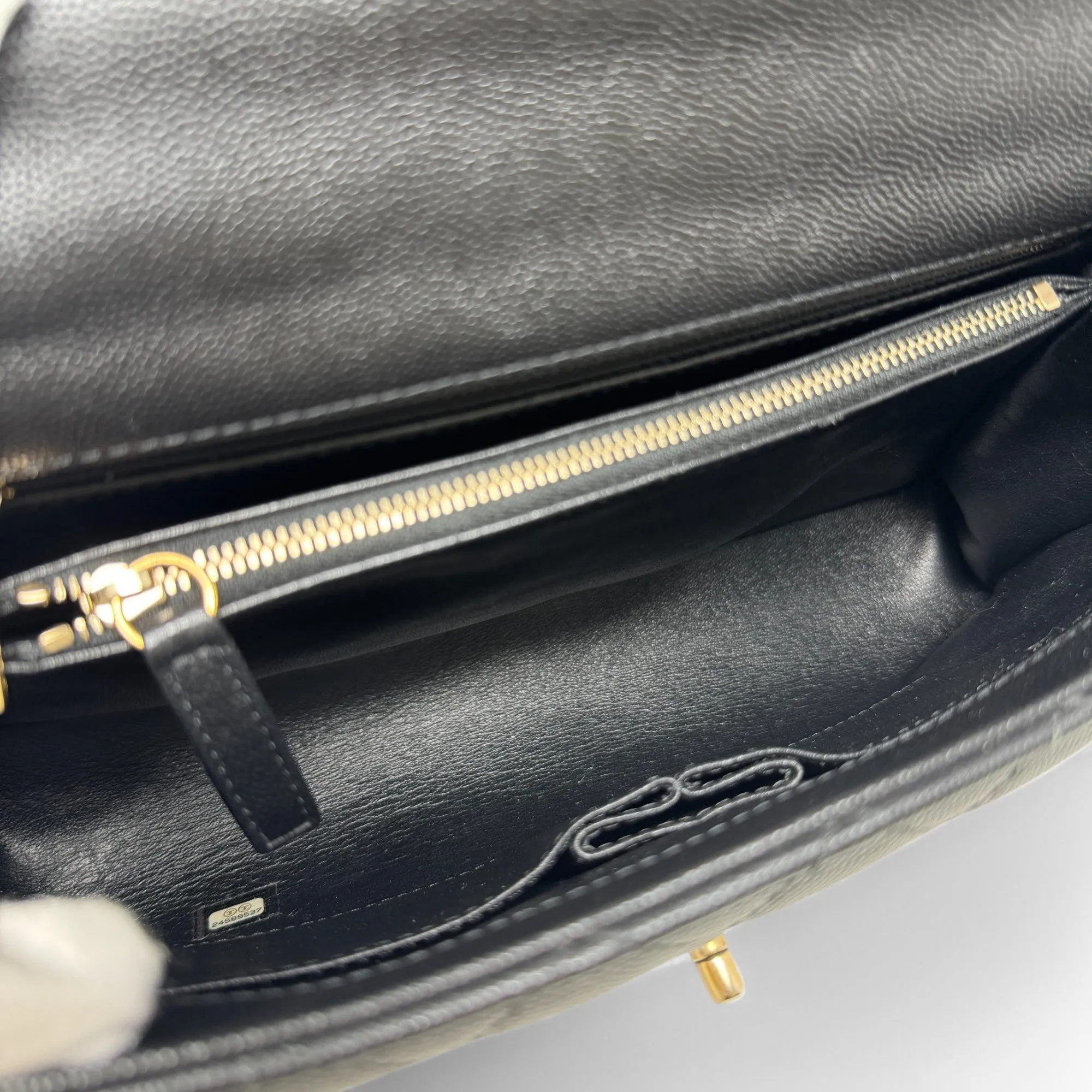 Chanel Black Large Coco Lizard Handle