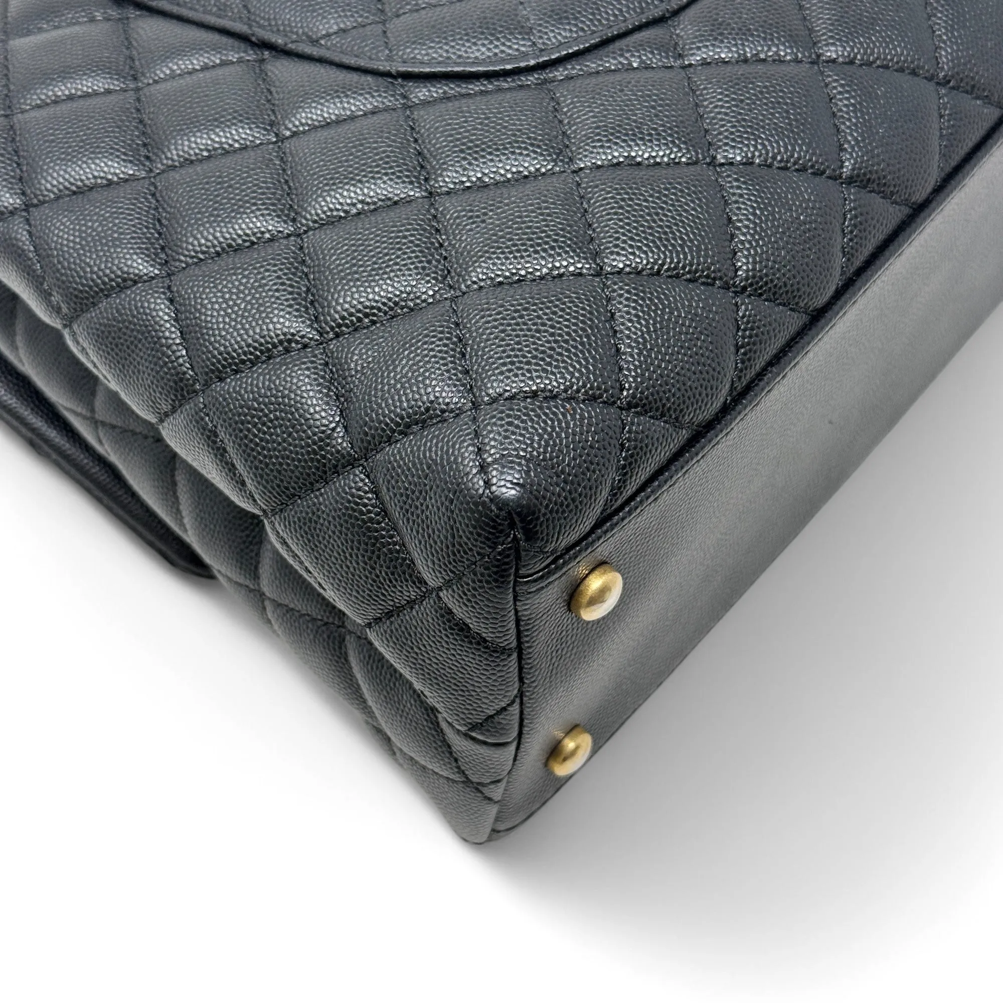 Chanel Black Large Coco Lizard Handle