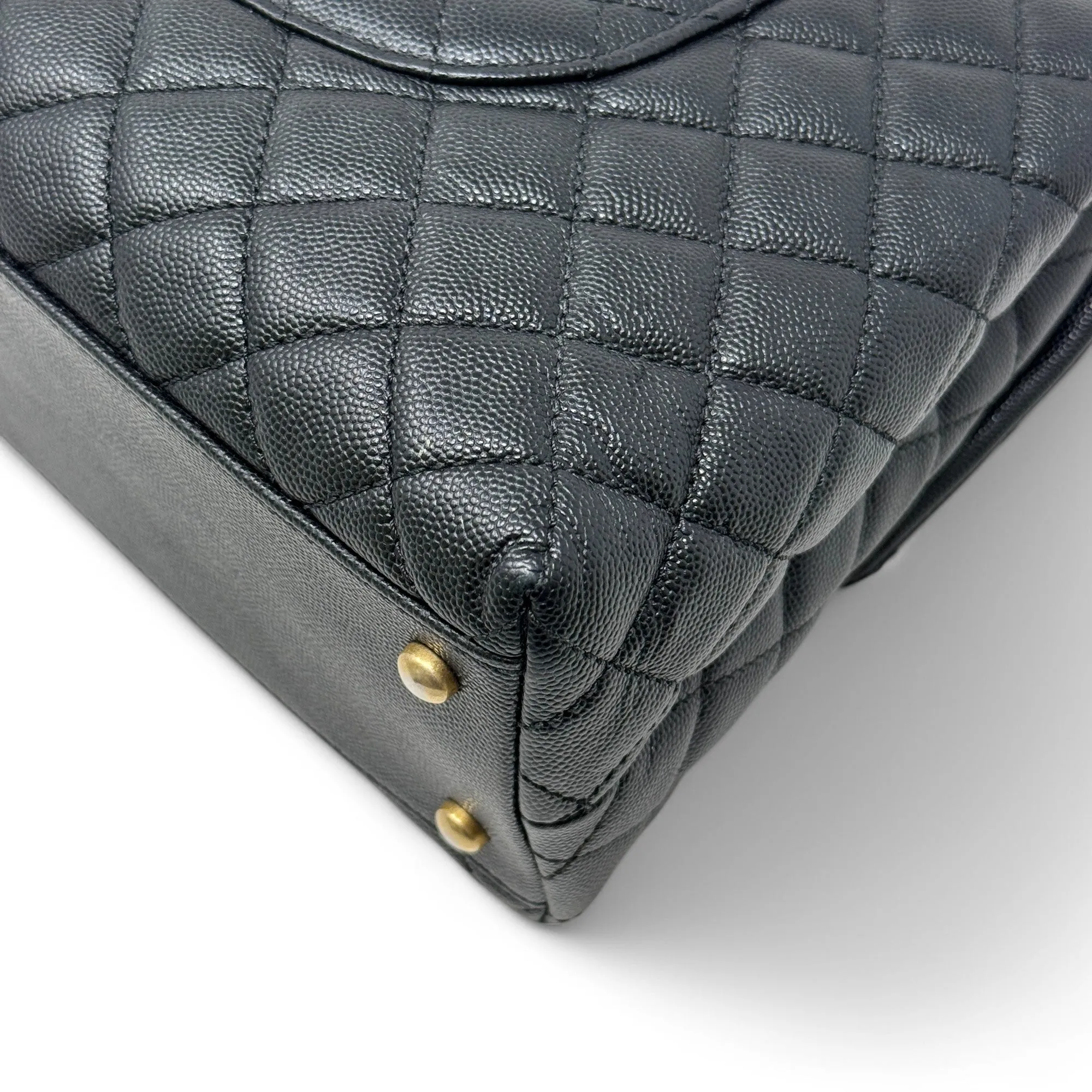 Chanel Black Large Coco Lizard Handle