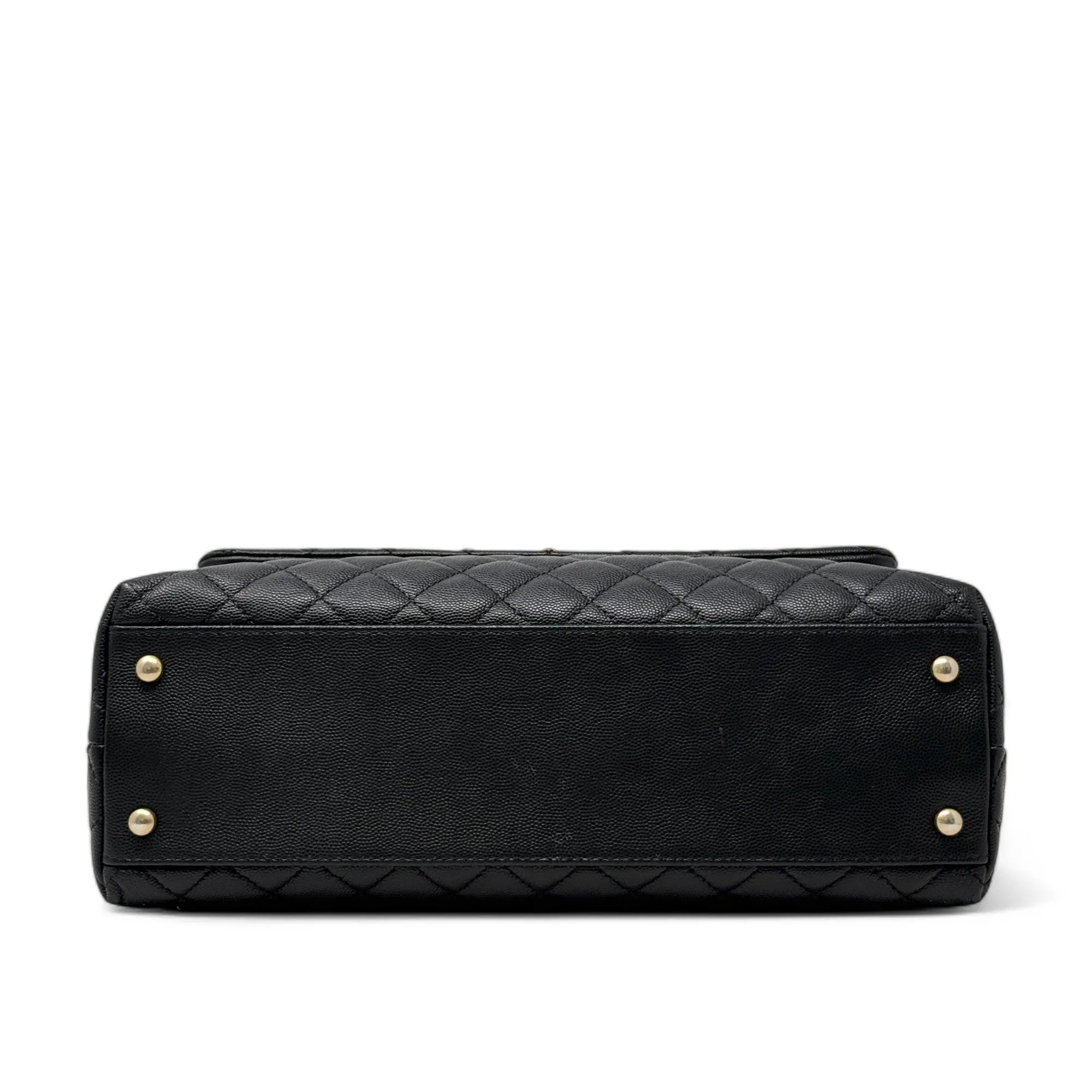 Chanel Black Large Coco Lizard Handle