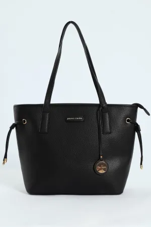 Charlotte Side Strap Tote Bag - Black