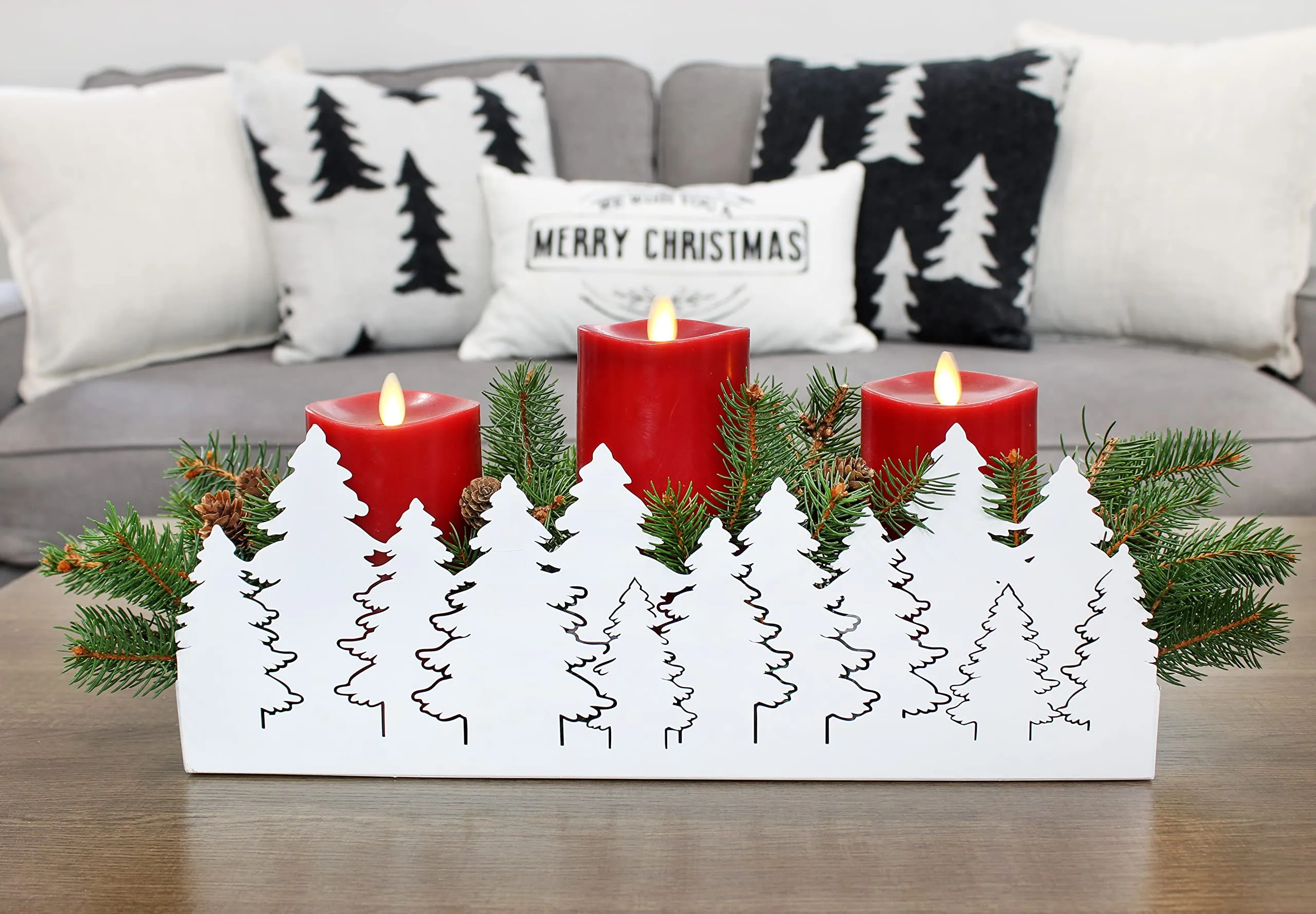 Christmas Tree Galvanized Tray (White, Case of 10)