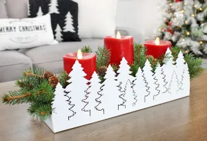 Christmas Tree Galvanized Tray (White, Case of 10)